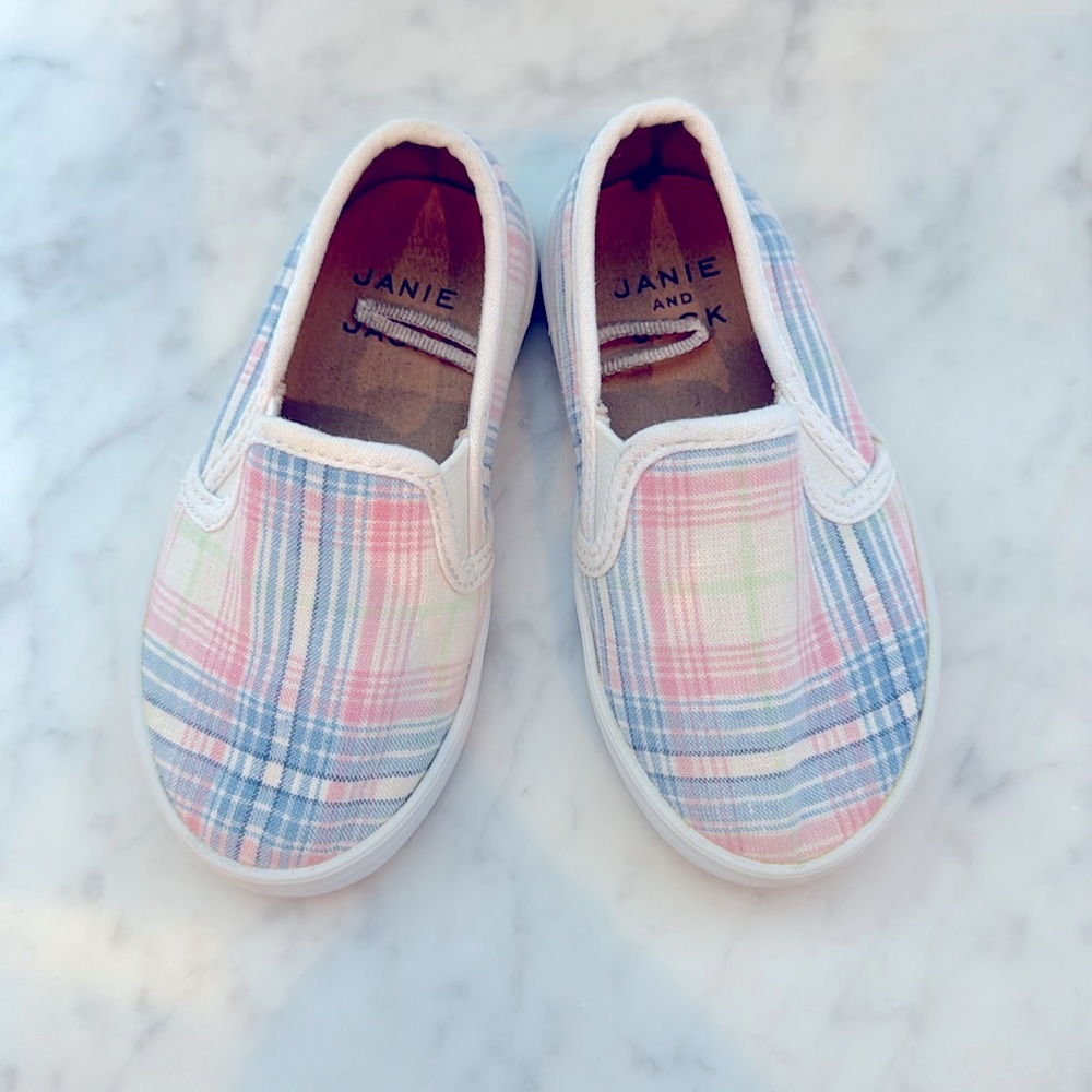 Madras Plaid Slip On Sneakers